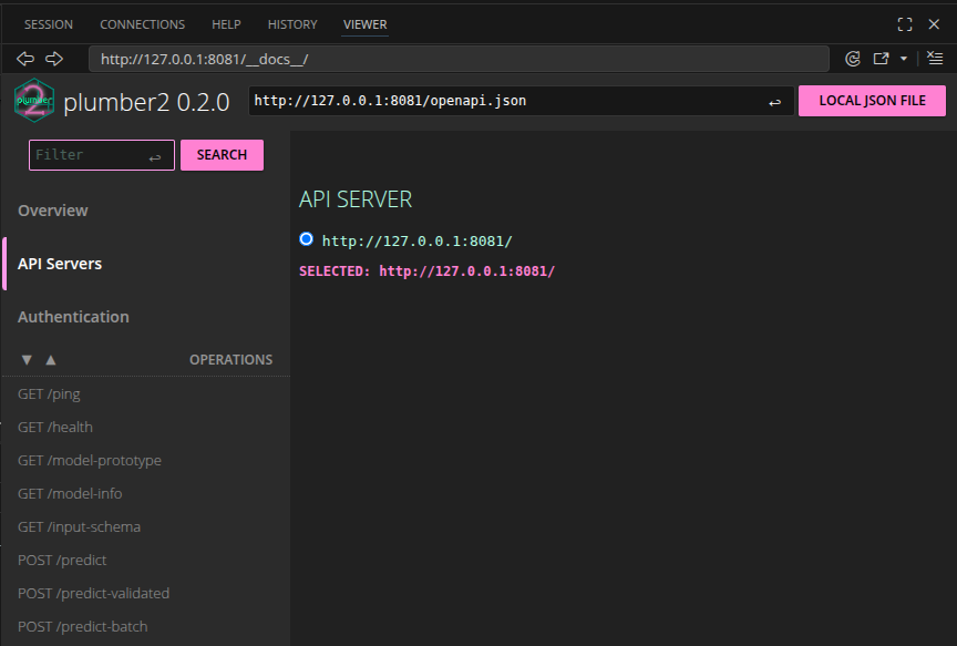 plumber2 API server
