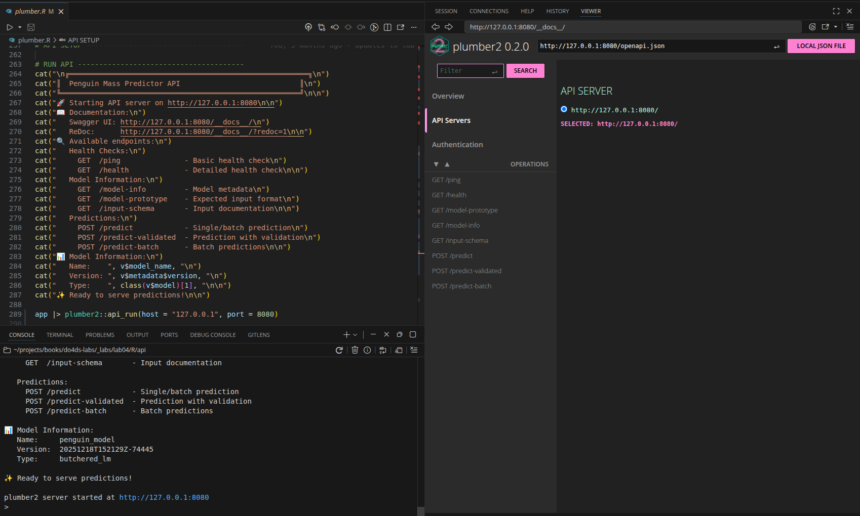 plumber2 API with vetiver model