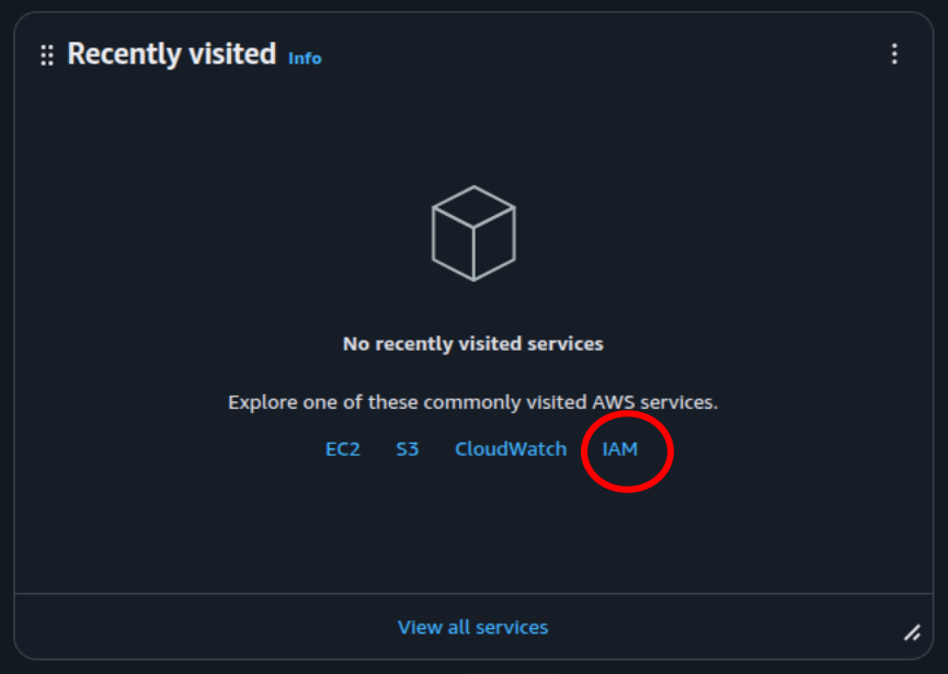 Look for IAMin ‘Recently visited’