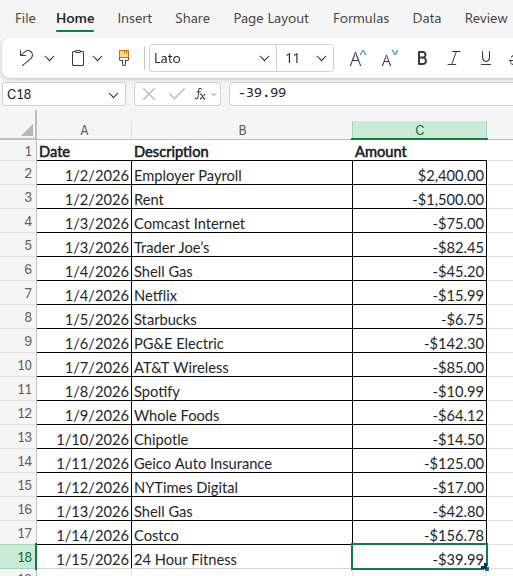 bank_statement in Excel